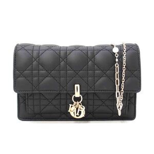 Christian Dior Mr Daily Chain Shoulder Pouch Cannage Black